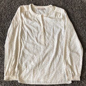 Loft Long-Sleeve Silk/Polyester Blouse